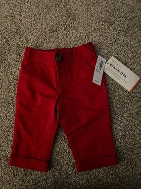 NWT Old Navy Red Cuffed Kids Pants with Button Front